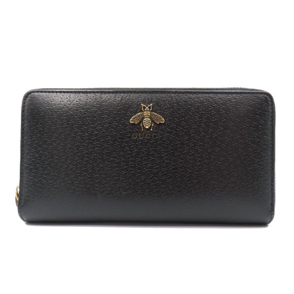 Gucci Round Zipper Metal Bee Animalie Long Wallet Leather - Picture 1 of 9